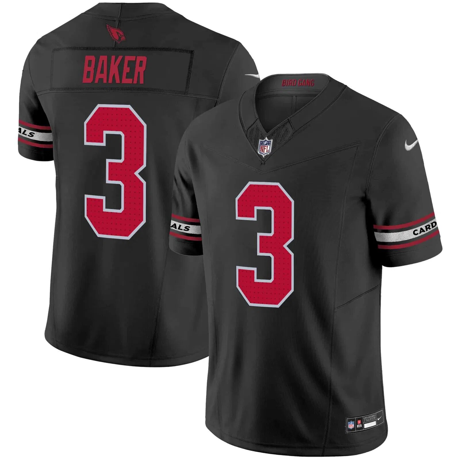 Men Arizona Cardinals #3 Baker Black Nike 2024 Vapor Limited NFL Jersey style 1